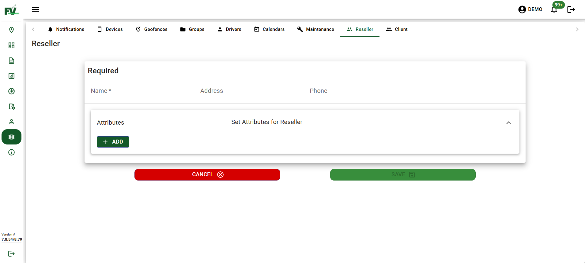 Create Reseller Form